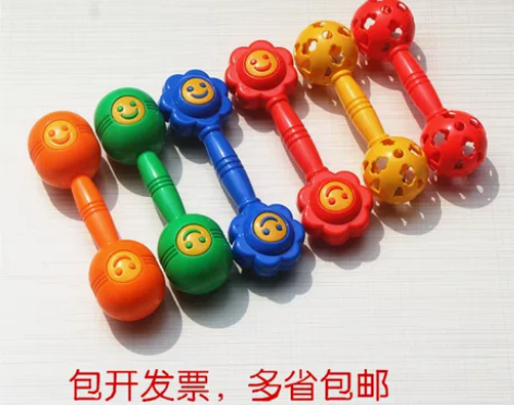 幼儿园早操器械道具哑铃手持加厚塑料有声哑