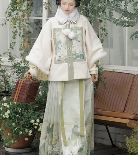 （退坑出）桔屿「晴江观鸭」原创汉服女明制琵...