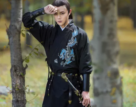 如梦霓裳汉服男装直裰[江城子]六龙纹刺绣射...