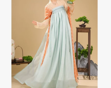 庭橘汉服女正品原创唐制齐胸唐风一片式襦裙复...