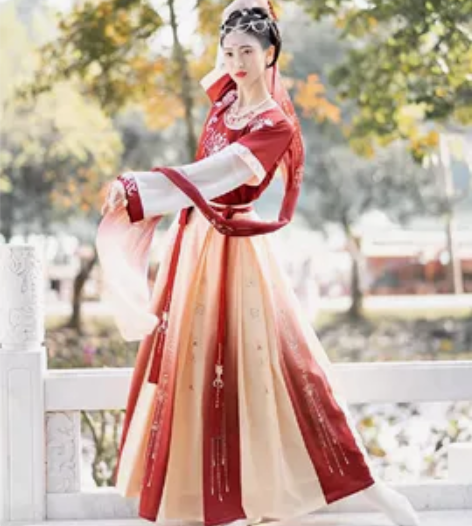 古风汉服国风女装红色半臂套装 珍缕千禧寻红...