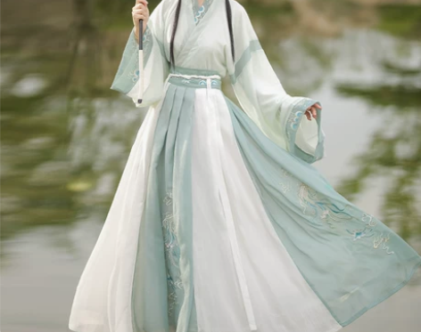 云芳晴玉清歌原创汉服女中国风晋制齐腰交领刺...