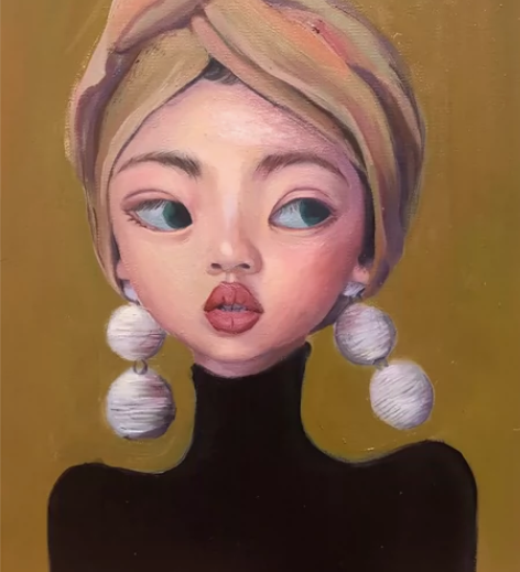 油画装饰画 人物二次创作肖像装饰画布面油画...