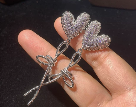 乔欣同款耳环告白气球甜美爱心蝴蝶结港风耳钉...