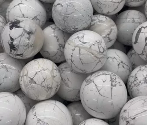 天然白松石6-8cm圆球摆件装饰品 白松石...