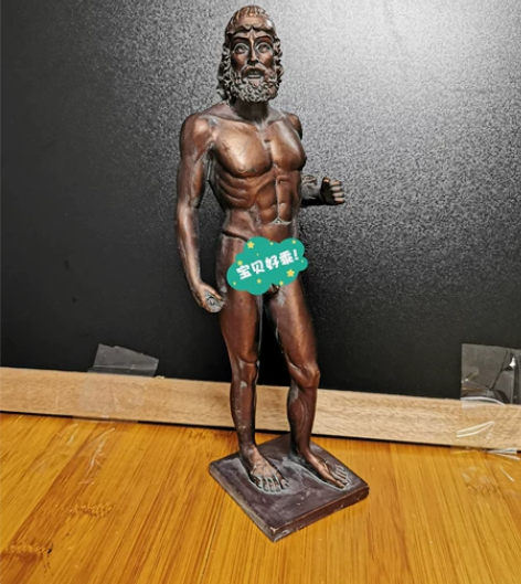 欧式古典人物全身像仿铜色树脂工艺摆件 材质...