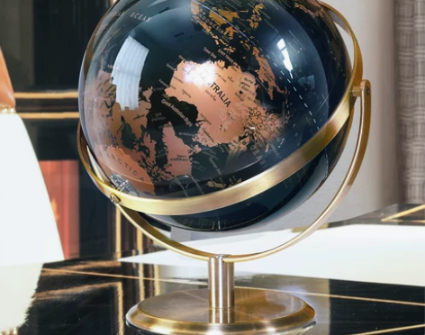 现代轻奢高档地球仪摆件酒柜办公室书房桌面玄...