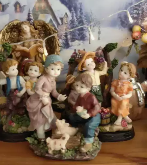 精品田园树脂摆件人物模型场景摆件一群小可爱...