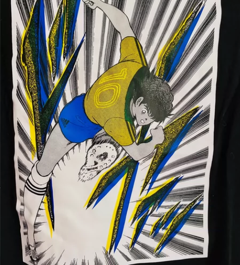 阿迪达斯正品男士足球小将联名纯棉夏季T恤短...