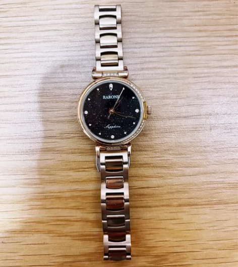 ｛雷诺｝女士玫瑰金满天星表盘手表，时尚，喜...