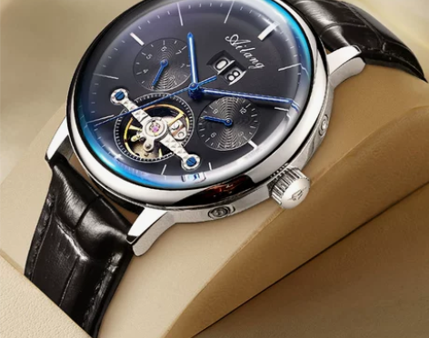 瑞士认证陀飞轮手表男士镂空机械表全自动新概...