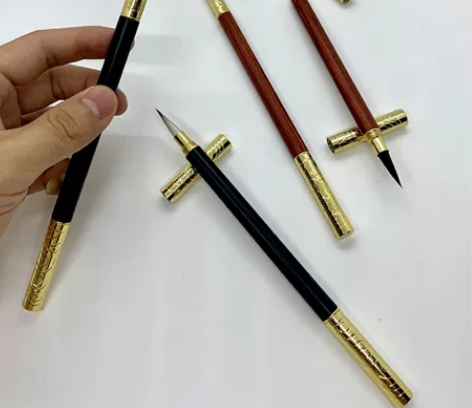 闲置古法纯紫毫 紫羊兼毫小楷毛笔,便携式毛...