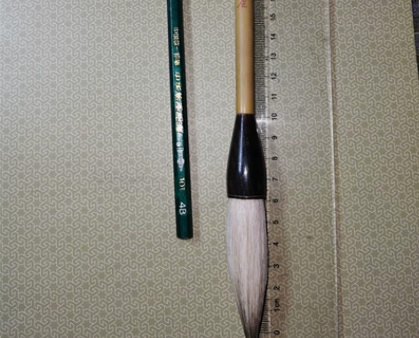 60年代戴月轩湖笔店款一号羊毫提笔，牛角笔...