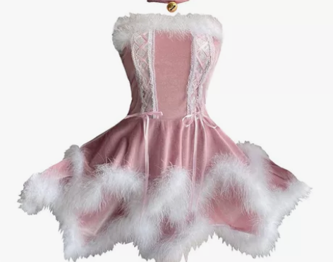 圣诞装万圣节女仆装五件套cosplayx感...