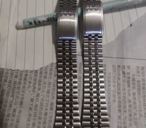 精工超薄型钢带，平头口18毫米，耳头编码刻...