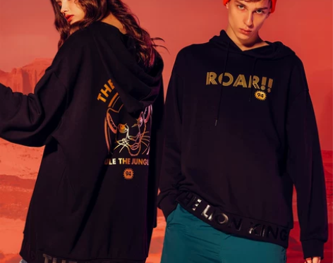 美特斯邦威狮子王联名卫衣男宽松新款潮流烫金...