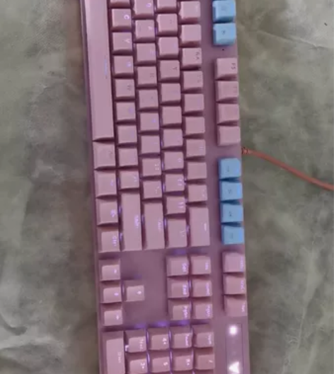 雷柏黑轴V500PRO粉色机械键盘,仅此1...