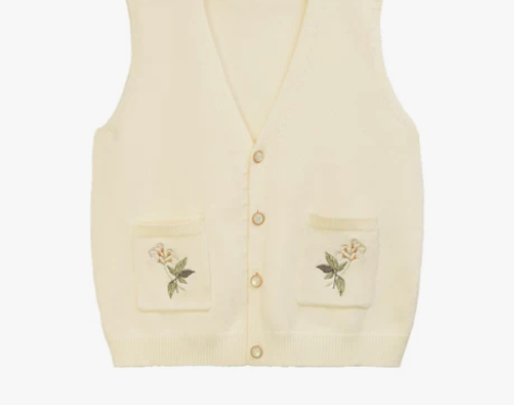 川黛：茉莉香片 复刻 刺绣针织马甲女背心文...