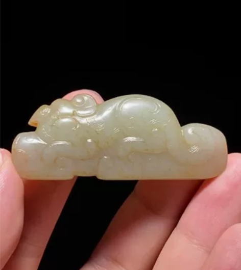 汉 熟坑 和田玉籽料 龙纹 扁勒 玉勒子 ...