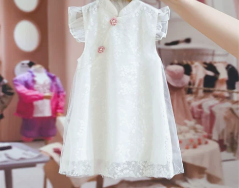 拉夏贝尔童装女童夏装绣花中国风汉服旗袍20...