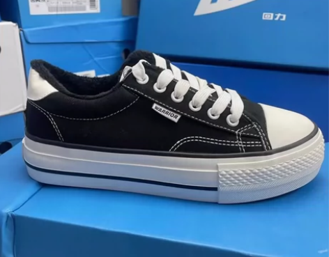 回力正品全新 黑色经典基础低帮帮帆布加绒棉...