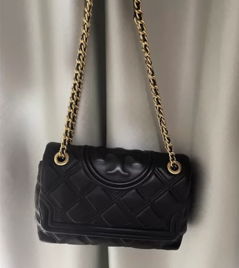 汤丽柏琦TB菱格链条包Fleming羊皮单...