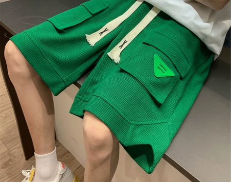 大口袋工装短裤男夏季胖子大码半裤五分裤华夫...