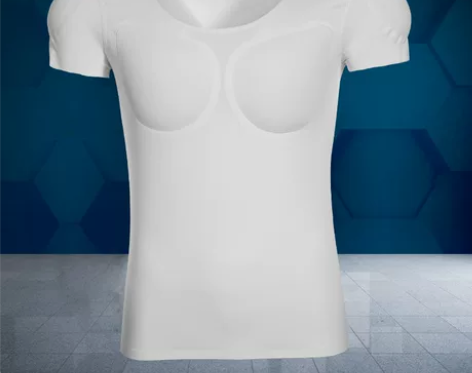 新塑型无痕假肌肉内衣服男士t恤垫肩隐形仿真...