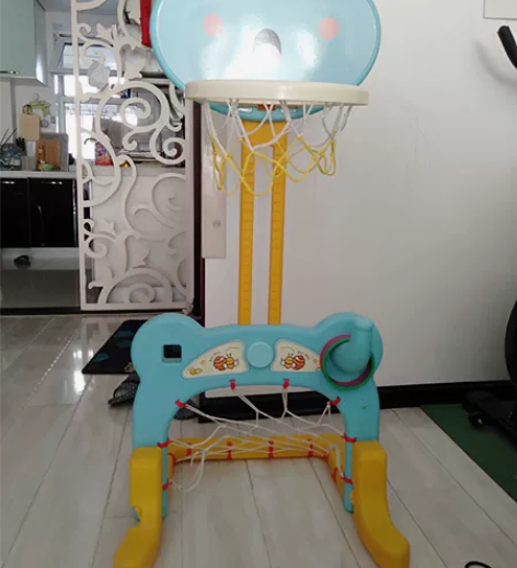 儿童多功能篮球架,小足球门框,套圈游戏,带...