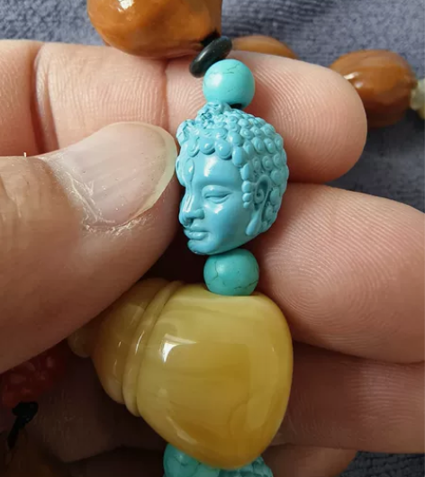 绿松石高瓷一念神魔 ,非常好看 11*16...