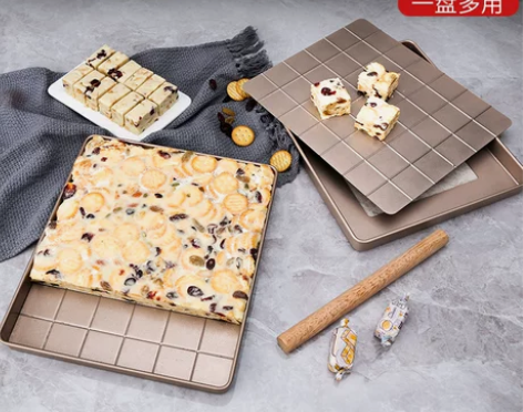 膳道活底牛轧糖模具盘雪花酥模具+手工烘焙工...