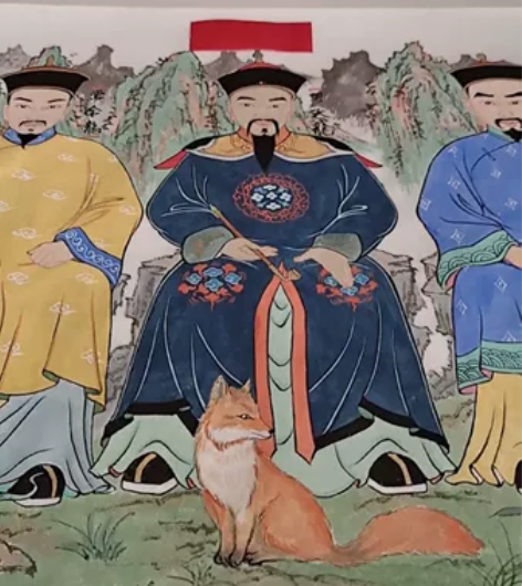 手绘保家仙画像，尺寸30×40厘米 胡黄常...