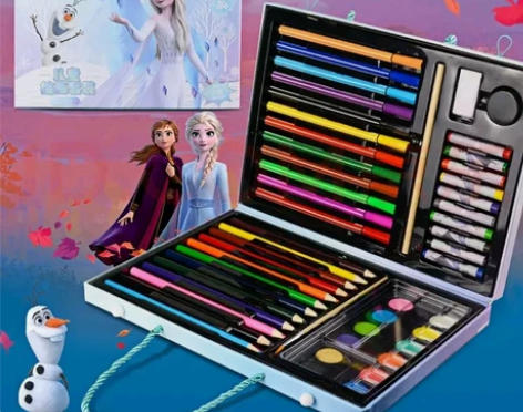 迪士尼 绘画套装75件 水彩笔蜡笔彩铅画画...