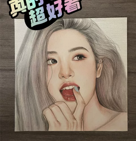 手绘彩铅画像定制素描人物肖像画写实头像生日...