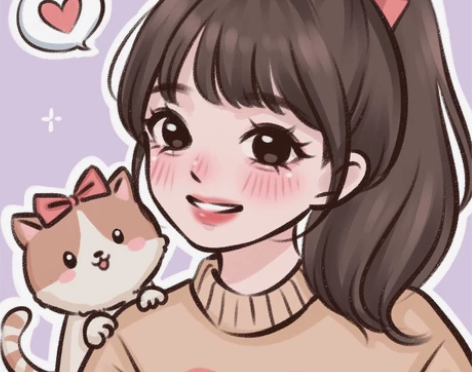 May风甜橙风手绘q版头像定制真人照片转卡...