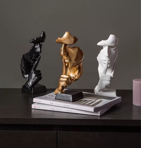 美式工艺品沉默是金摆件创意现代简约家居客厅...