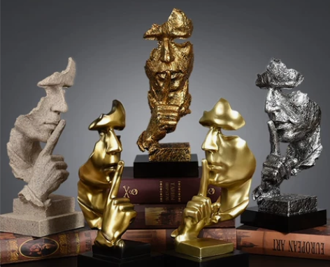 【沉默是金摆件】客厅书柜装饰品摆件创意礼物...