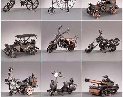 【生日礼物】摩托车模型欧式复古铁艺哈雷摩托...