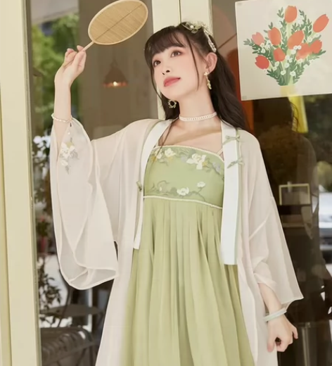 ?十三余小豆蔻儿[荔枝栀子]国风绣花开衫吊...