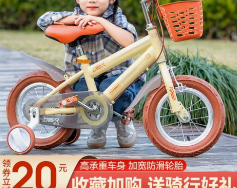 新款永久儿童自行车女孩男孩单车3-6-9岁...