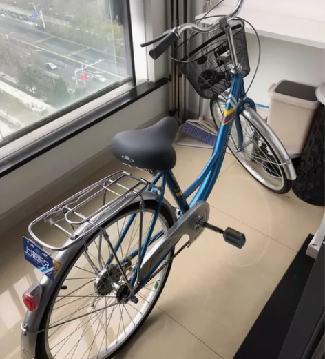 上海永久牌自行车 买来一次都没骑出去过几乎...