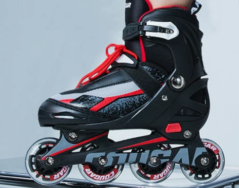 美洲狮专业滑轮轮滑鞋儿童女童溜冰鞋男孩男童...