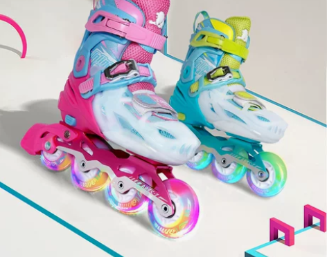 【开学价】美洲狮轮滑鞋，儿童初学者套装，溜...