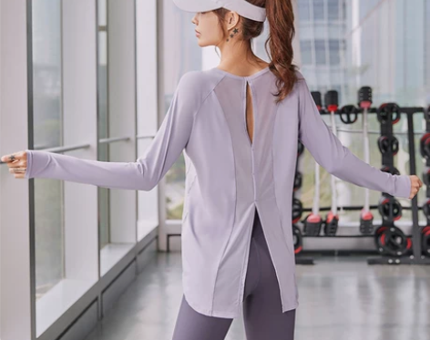 瑜伽服女2023新款春秋运动长袖女健身上衣...