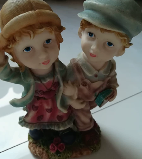 小情侣公仔树脂情侣娃娃摆件结婚礼物小男孩小...