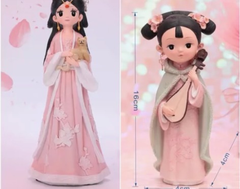 【全新闲置】宫廷汉服风树脂女孩公主家居饰品...