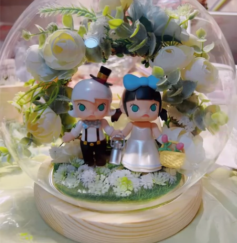 泡泡玛特摆件结婚摆台 手工制作婚礼礼物 茉...