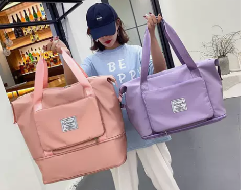 新款大容量短途旅行袋干湿分离健身包游泳包手...