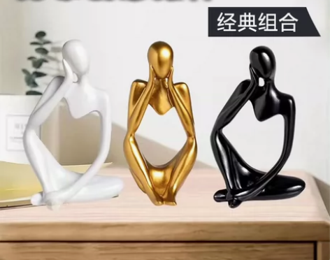 创意摆件北欧抽象人物工艺品家居客厅房间酒柜...