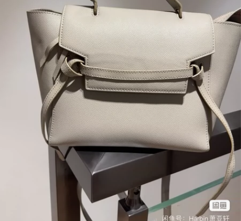 刘雯同款belt bag手掌纹牛皮鲶鱼包真...